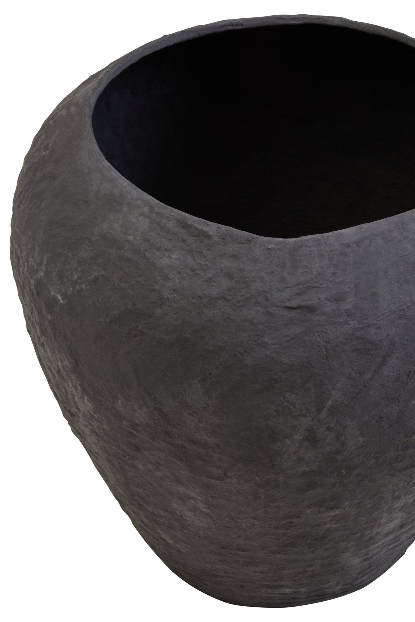Sanai Cotton Mache Large Black Planter | Luxury Home Accessories | Heulog Glow