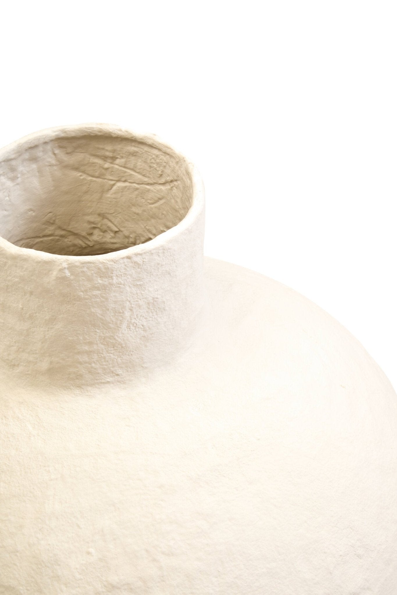Sanai Cotton Mache Large Cream Vase | Luxury Home Accessories | Heulog Glow
