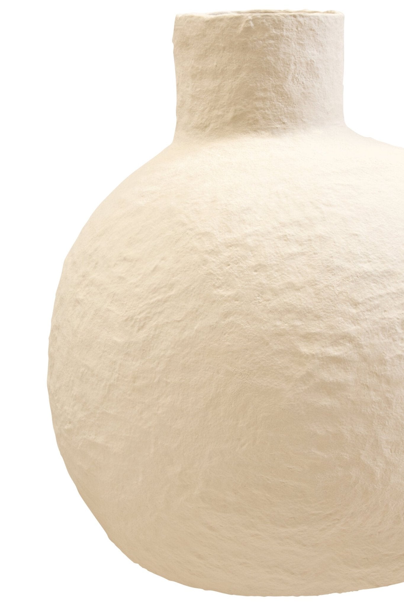 Sanai Cotton Mache Large Cream Vase | Luxury Home Accessories | Heulog Glow