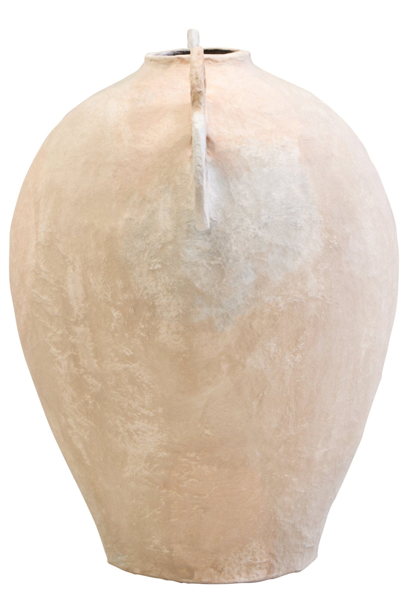 Sanai Cotton Mache Large Vase With Decorative Handles | Luxury Home Accessories | Heulog Glow