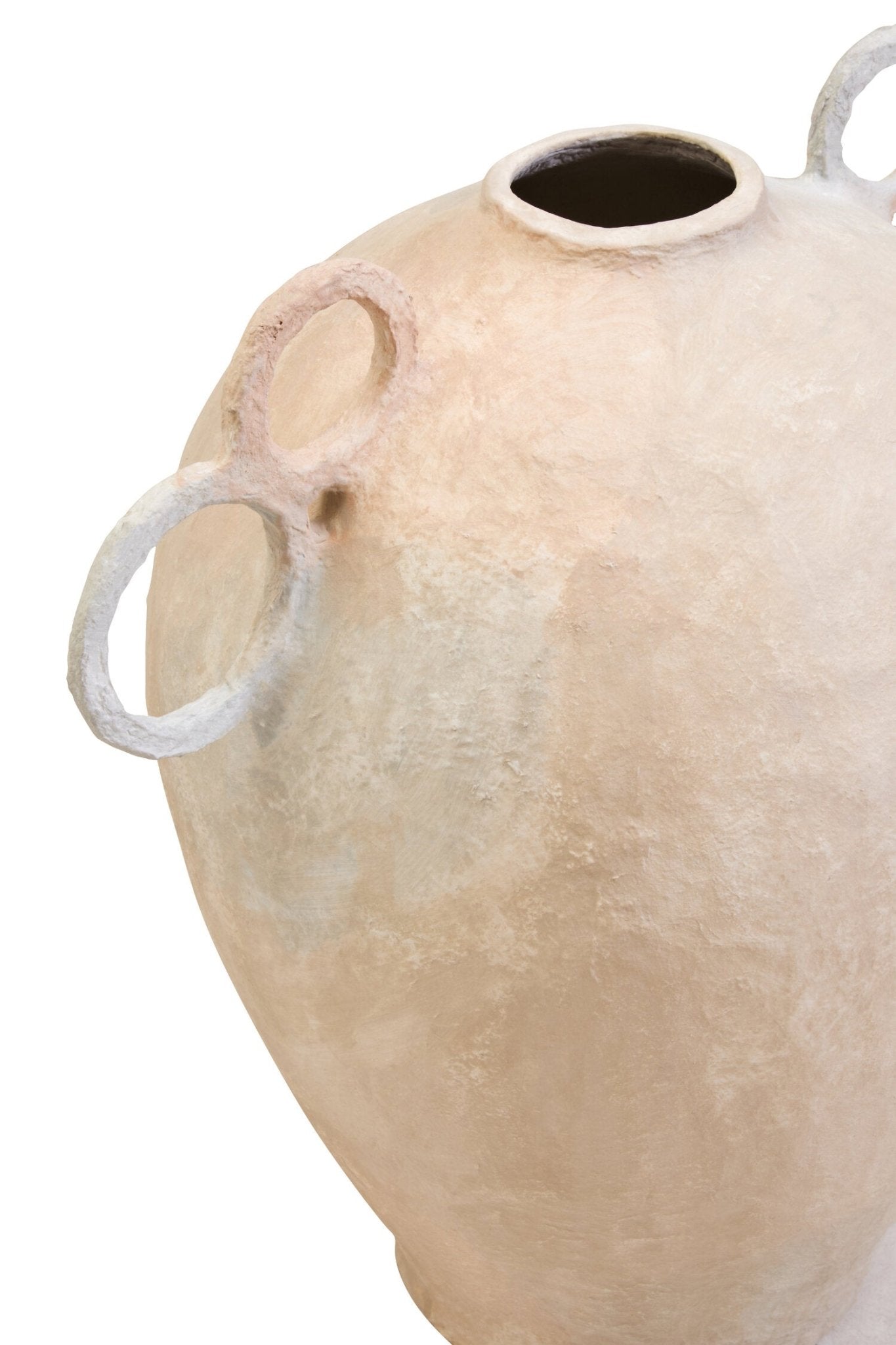 Sanai Cotton Mache Large Vase With Decorative Handles | Luxury Home Accessories | Heulog Glow