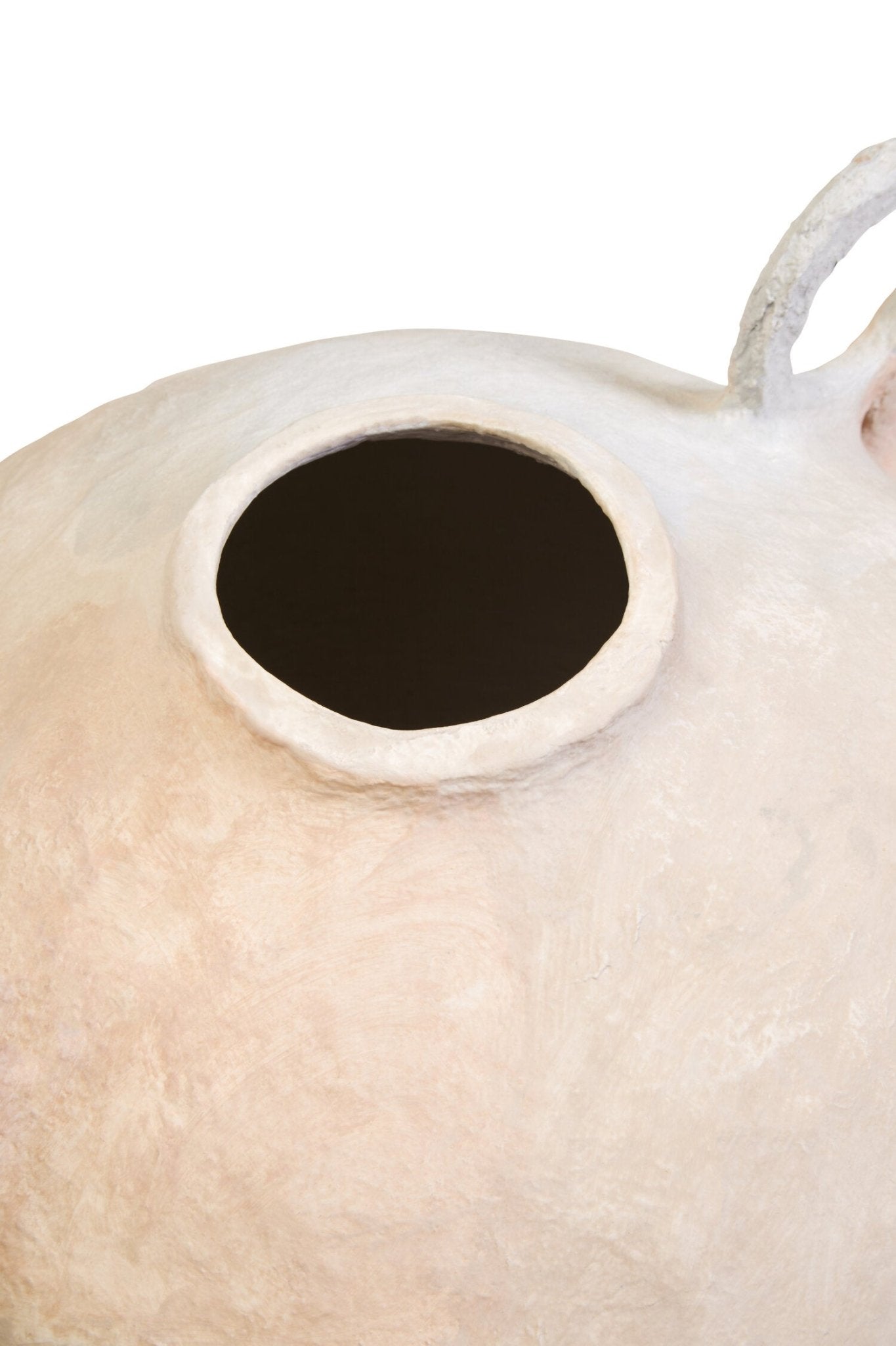 Sanai Cotton Mache Large Vase With Decorative Handles | Luxury Home Accessories | Heulog Glow