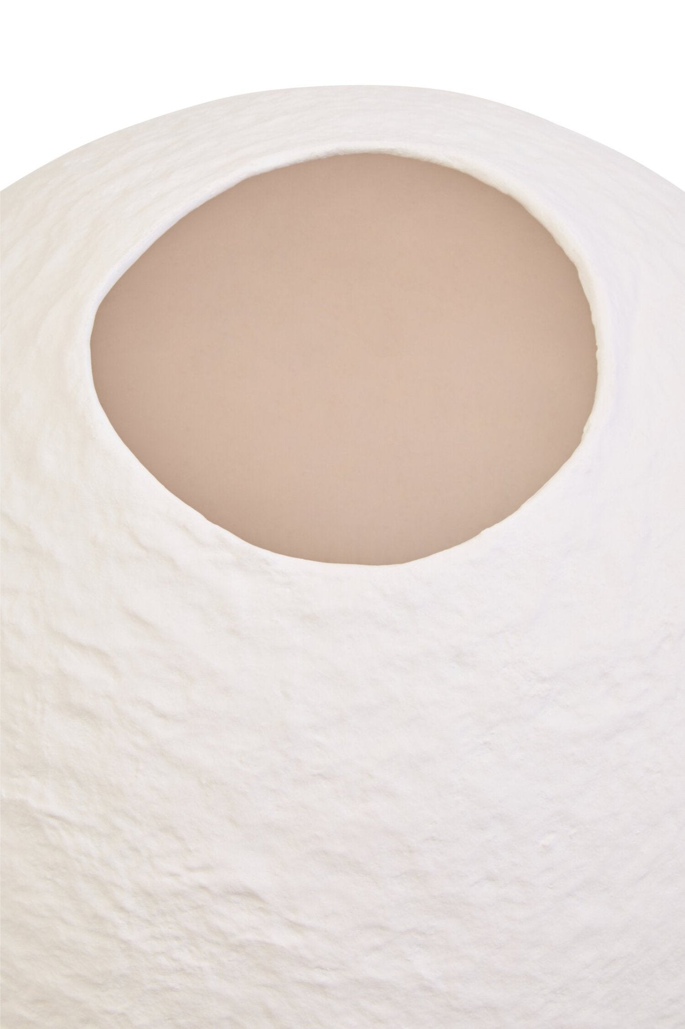 Sanai Cotton Mache Small White Round Vase | Luxury Home Accessories | Heulog Glow