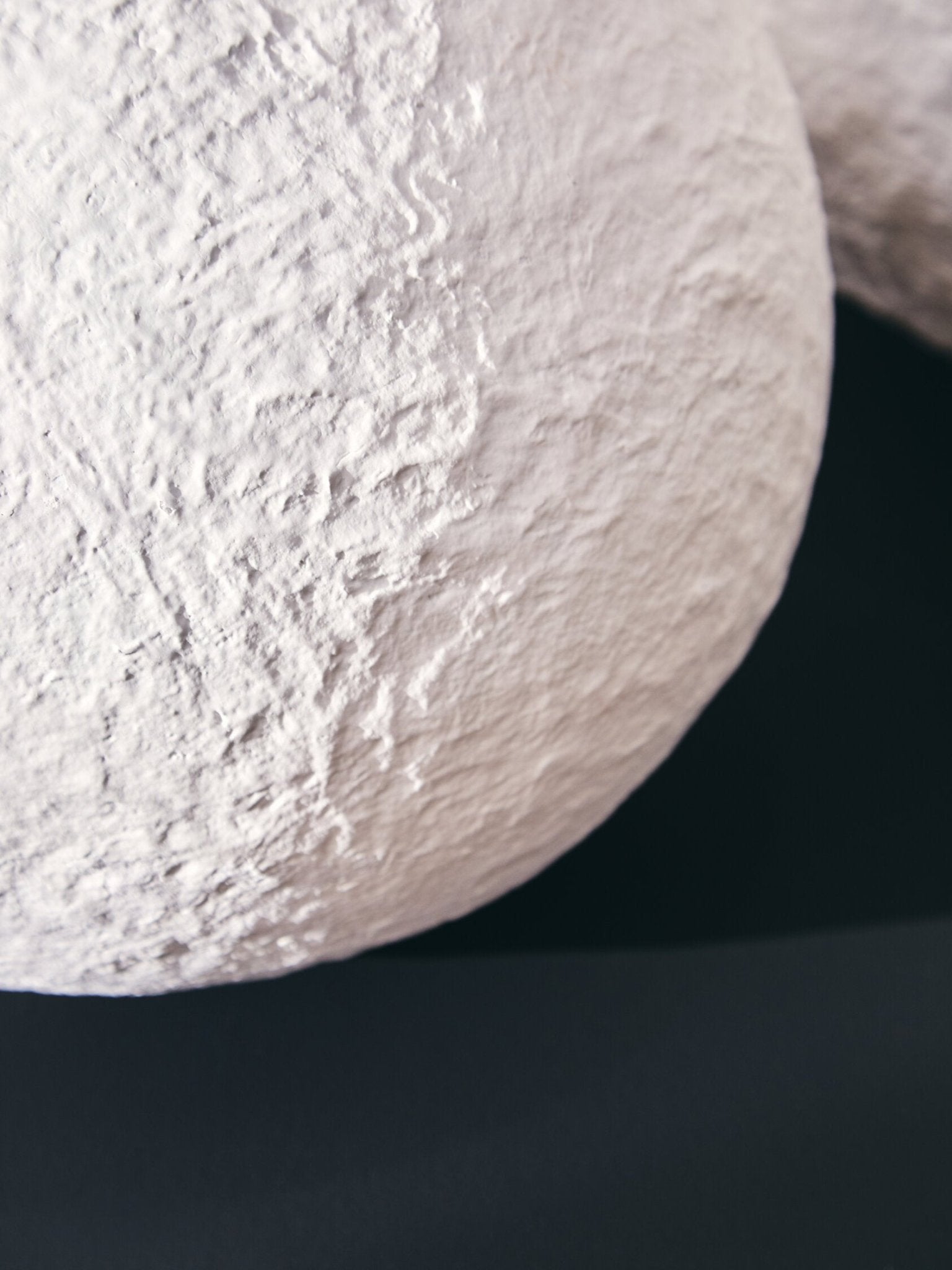 Sanai Cotton Mache Small White Round Vase | Luxury Home Accessories | Heulog Glow