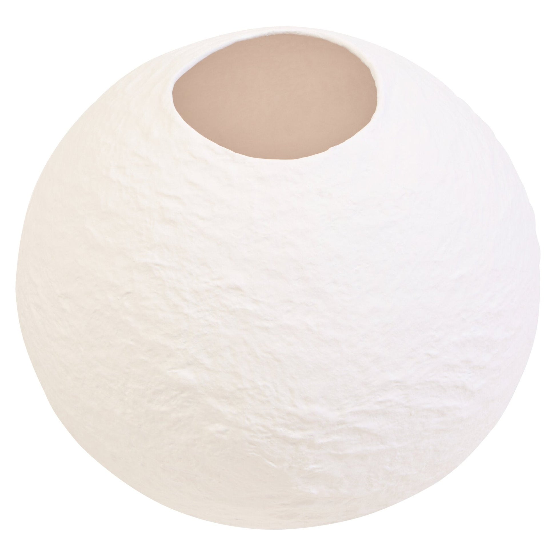 Sanai Cotton Mache Small White Round Vase | Luxury Home Accessories | Heulog Glow