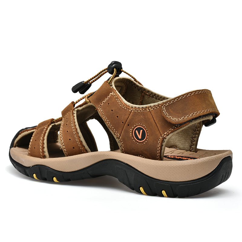 Sandals Men's Trendy Leather Toe Slippers Outdoor Sports Casual Shoes | Luxury Home Accessories | Heulog Glow