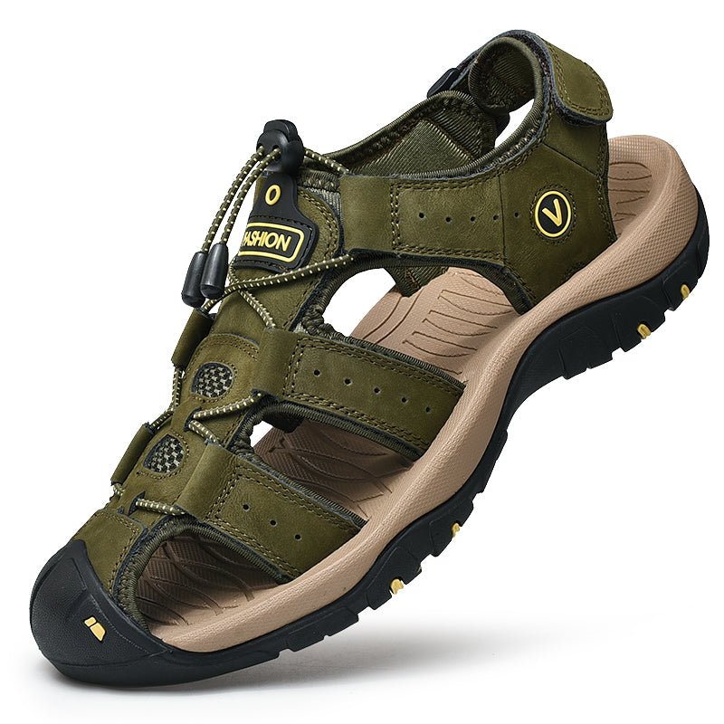 Sandals Men's Trendy Leather Toe Slippers Outdoor Sports Casual Shoes | Luxury Home Accessories | Heulog Glow