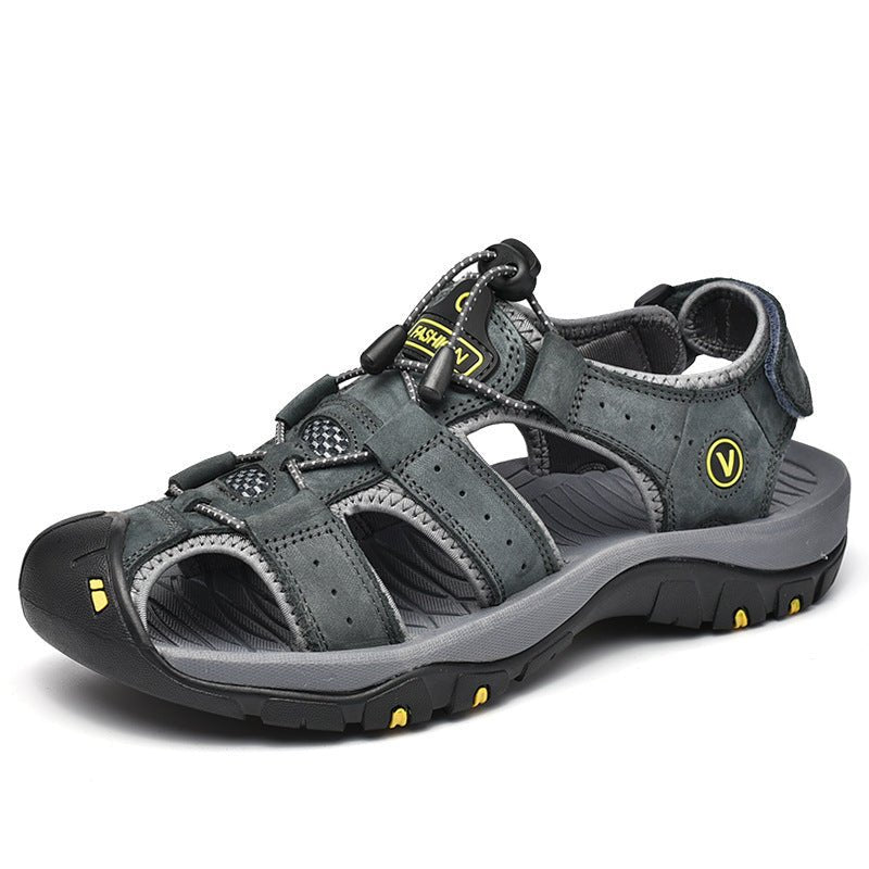 Sandals Men's Trendy Leather Toe Slippers Outdoor Sports Casual Shoes | Luxury Home Accessories | Heulog Glow