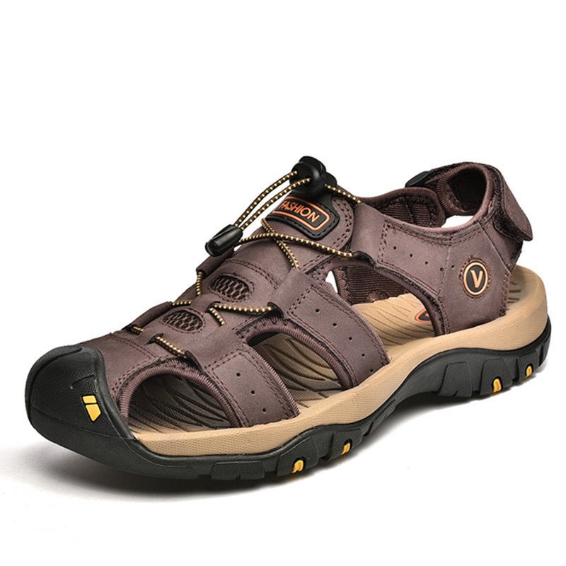 Sandals Men's Trendy Leather Toe Slippers Outdoor Sports Casual Shoes | Luxury Home Accessories | Heulog Glow