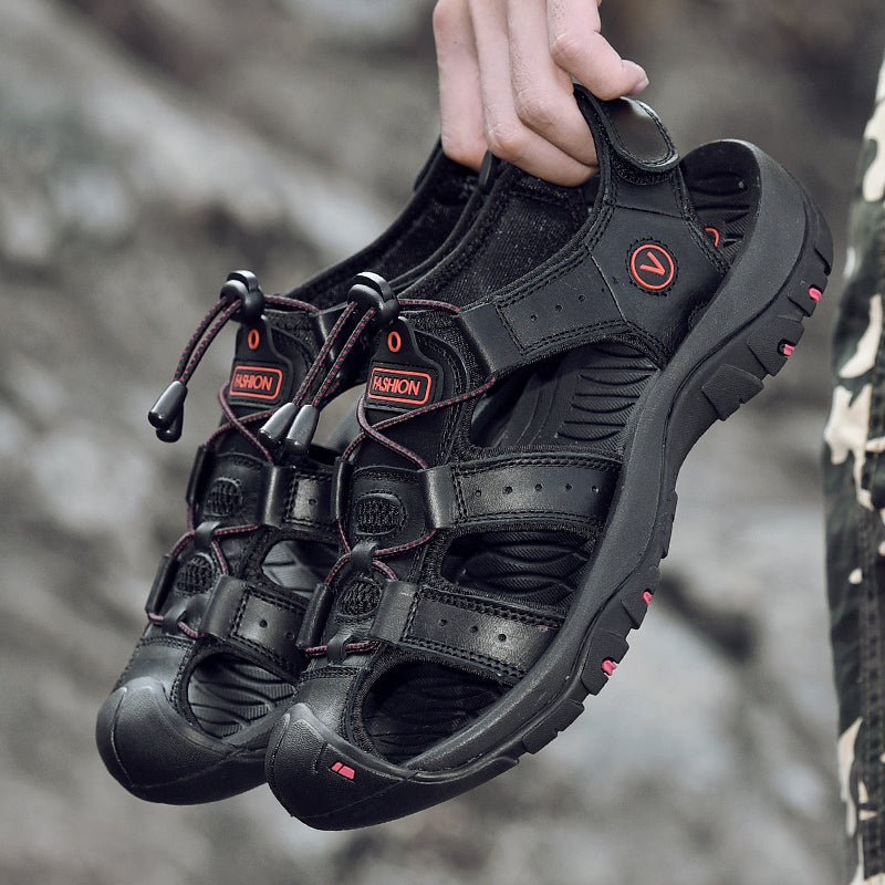 Sandals Men's Trendy Leather Toe Slippers Outdoor Sports Casual Shoes | Luxury Home Accessories | Heulog Glow