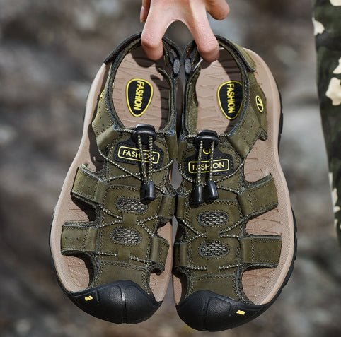 Sandals Men's Trendy Leather Toe Slippers Outdoor Sports Casual Shoes | Luxury Home Accessories | Heulog Glow