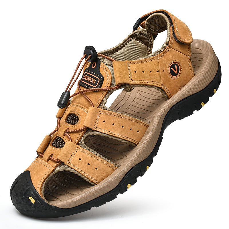 Sandals Men's Trendy Leather Toe Slippers Outdoor Sports Casual Shoes | Luxury Home Accessories | Heulog Glow