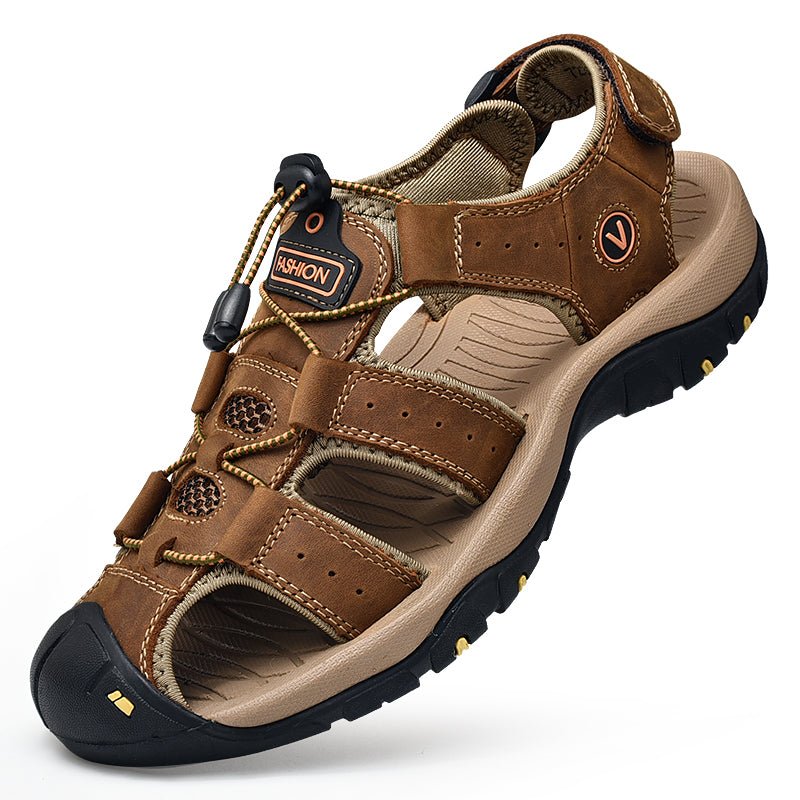 Sandals Men's Trendy Leather Toe Slippers Outdoor Sports Casual Shoes | Luxury Home Accessories | Heulog Glow