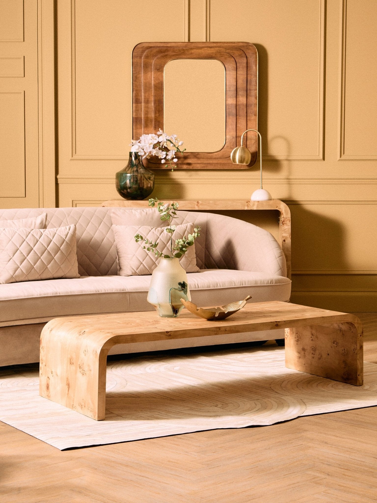 Sangar Mango Wood Carved Wall Mirror | Luxury Home Accessories | Heulog Glow