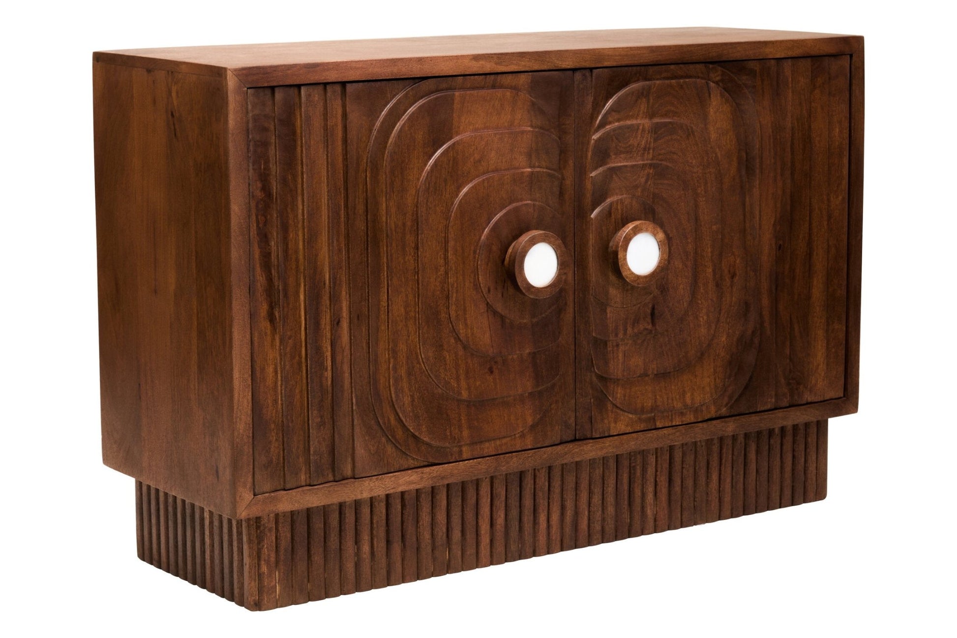 Sangar Two Door Mango Wood Carved Sideboard | Luxury Home Accessories | Heulog Glow