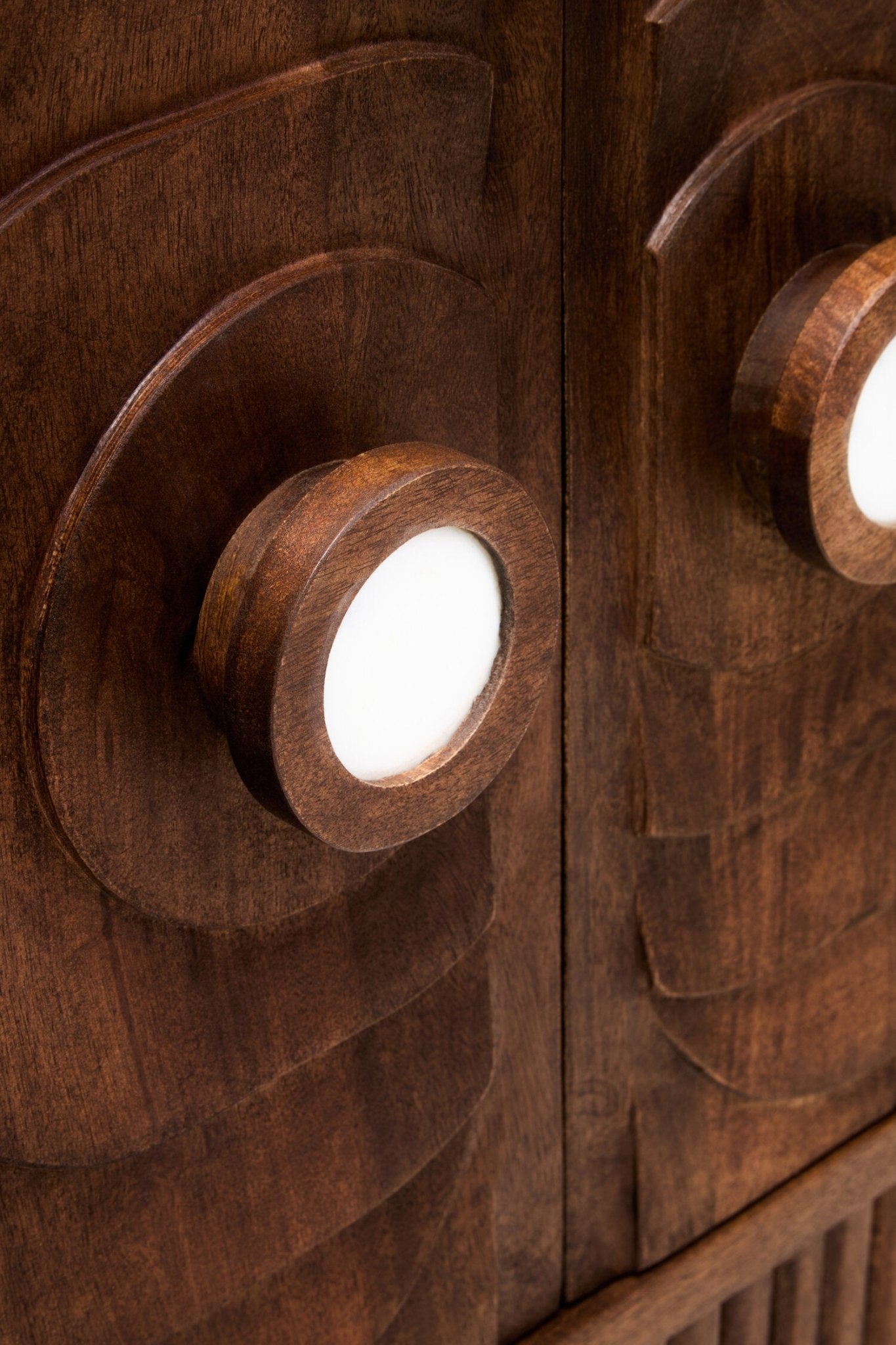 Sangar Two Door Mango Wood Carved Sideboard | Luxury Home Accessories | Heulog Glow