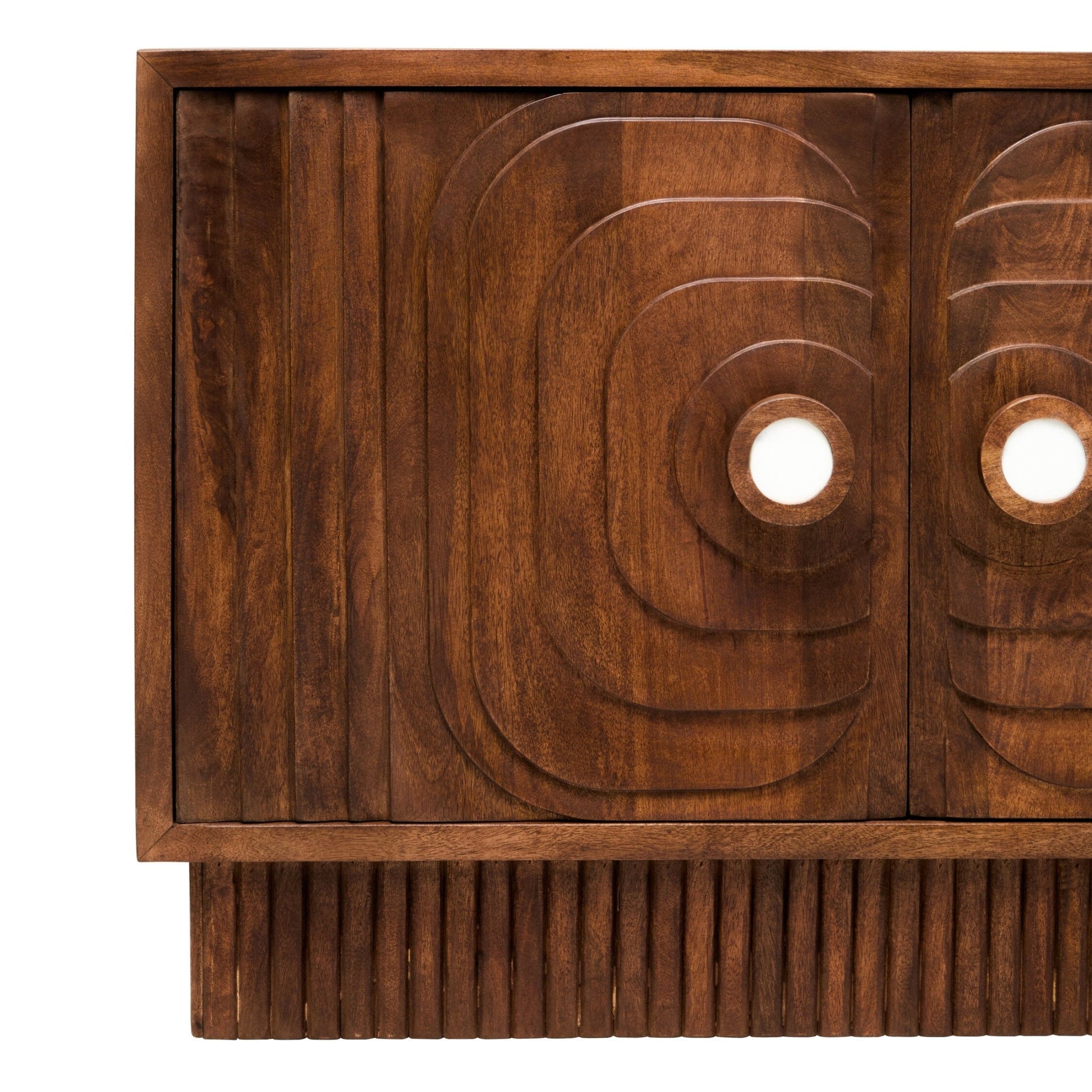 Sangar Two Door Mango Wood Carved Sideboard | Luxury Home Accessories | Heulog Glow