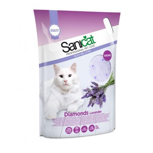 Sanicat Diamonds Lavender Cat Litter 15L | Luxury Home Accessories | Heulog Glow