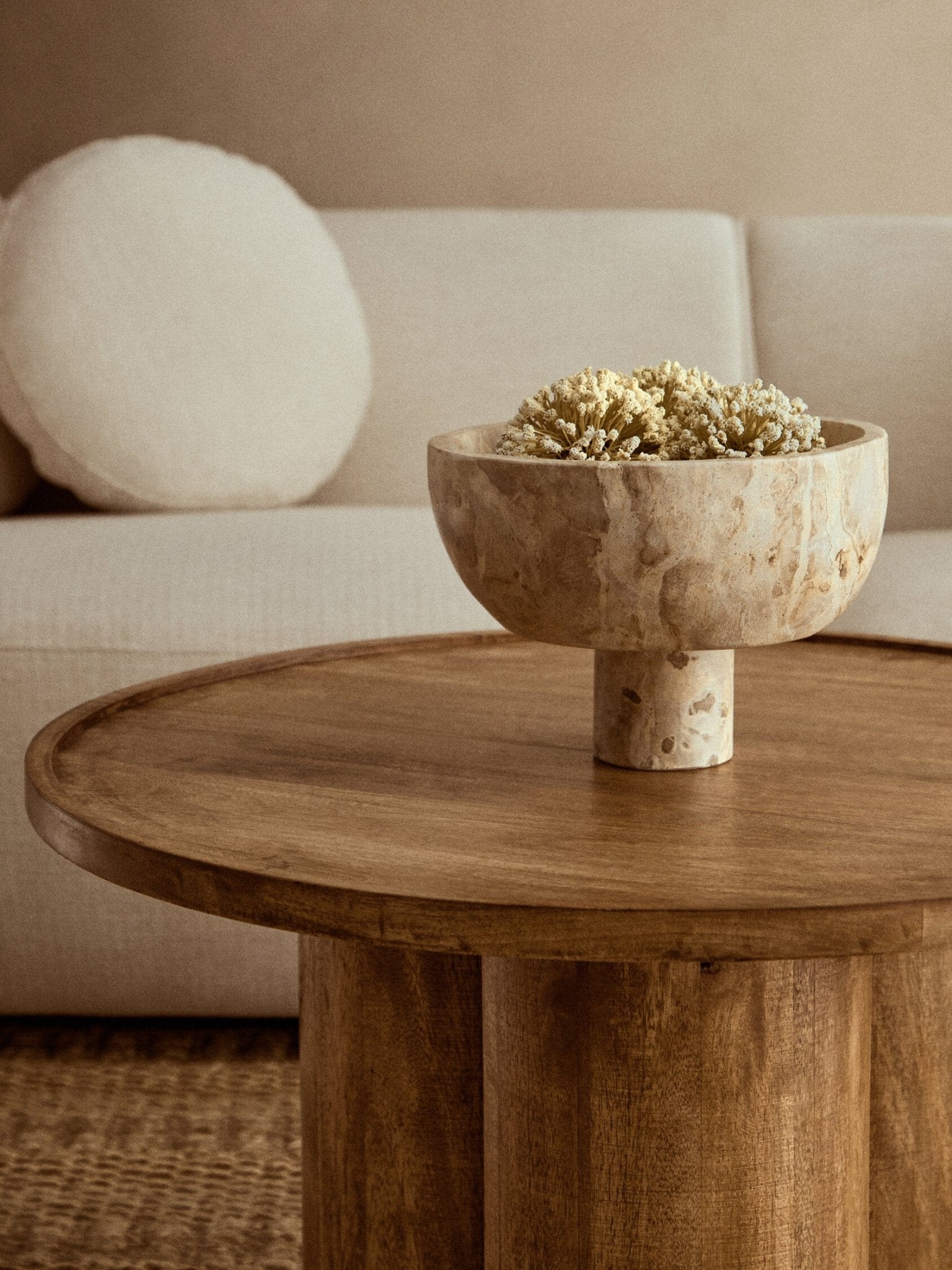 Santino Chocolate Marble Pedestal Bowl | Luxury Home Accessories | Heulog Glow