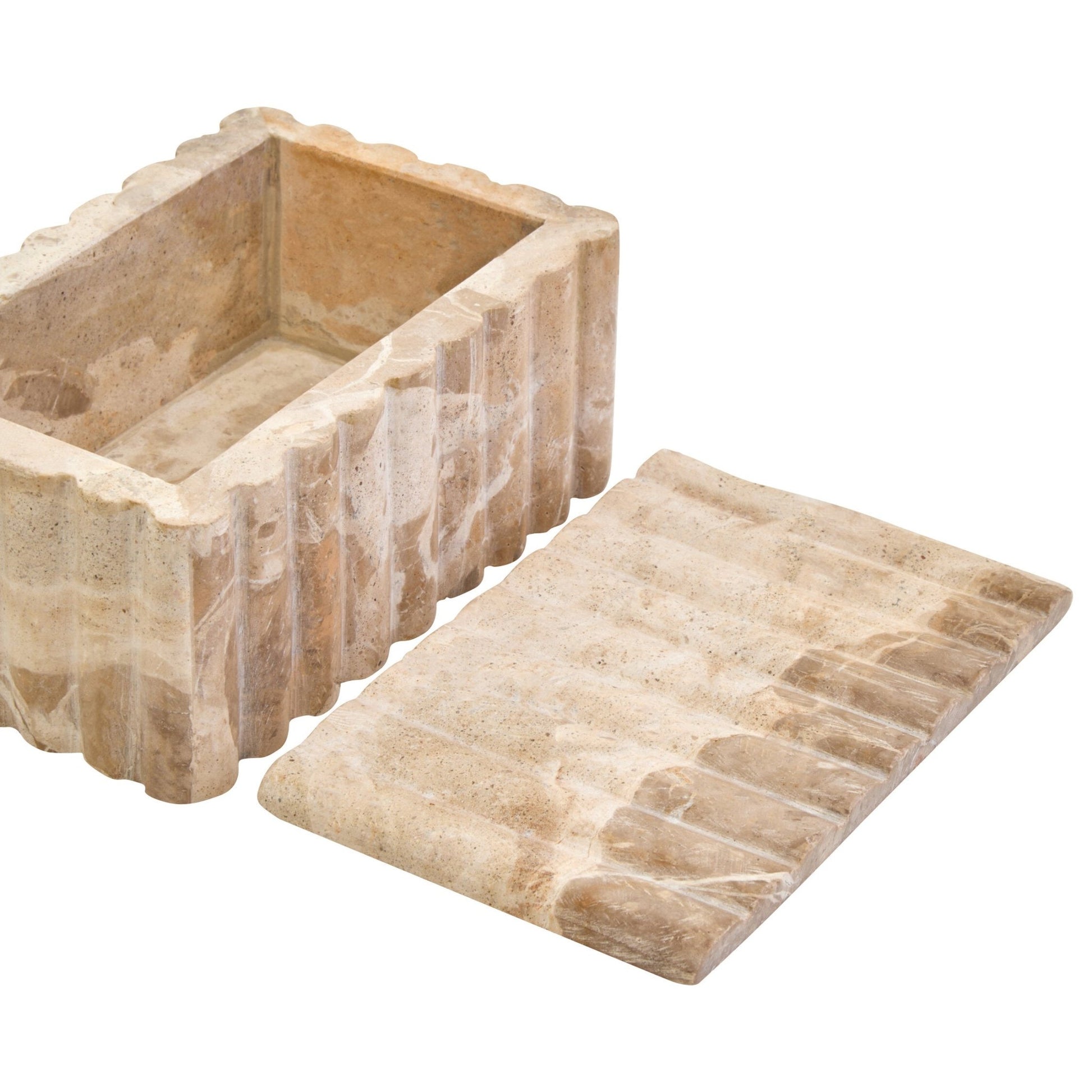 Santino Rectangular Chocolate Marble Box | Luxury Home Accessories | Heulog Glow