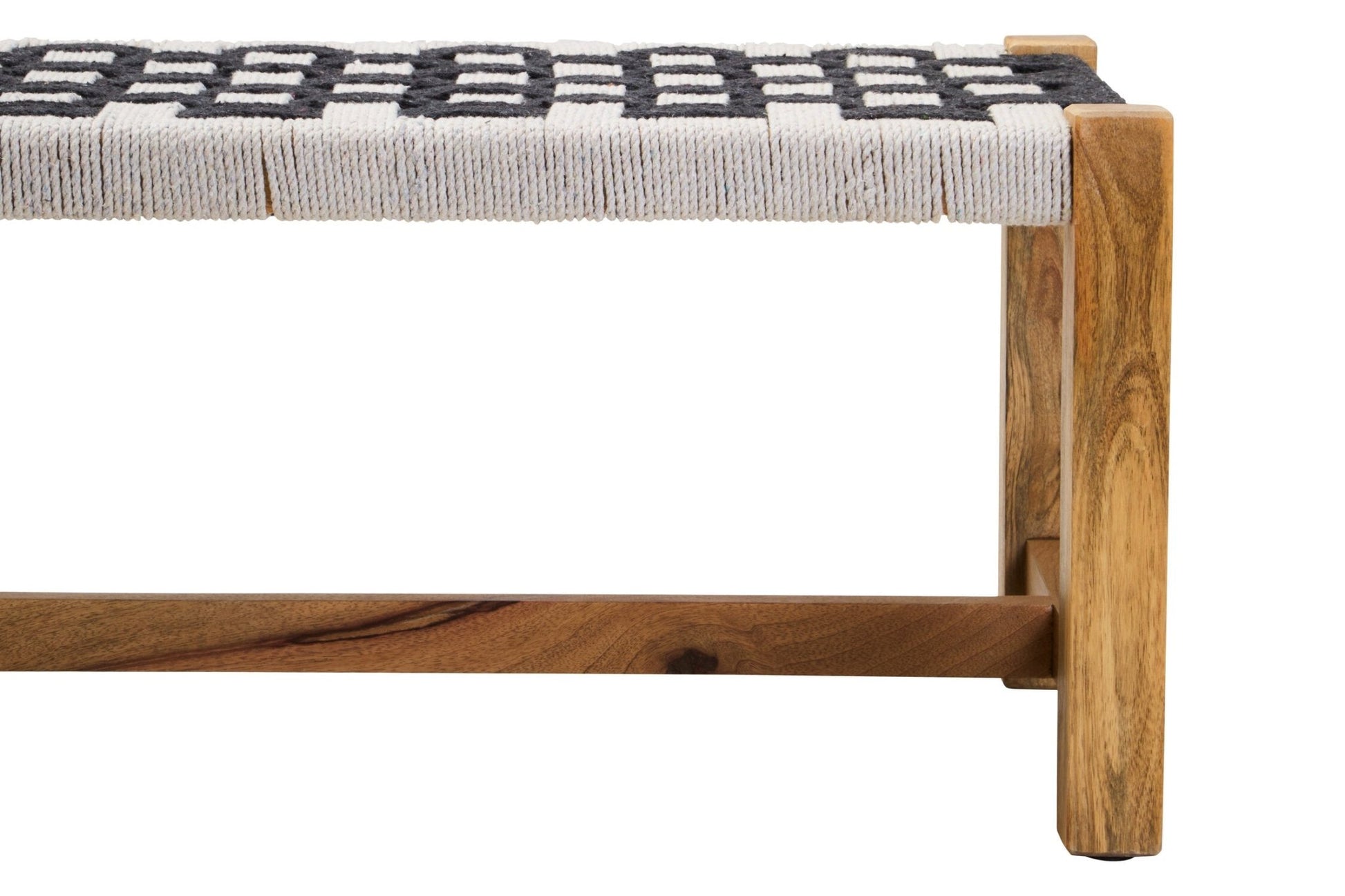 Satna Black And White Jute Bench | Luxury Home Accessories | Heulog Glow