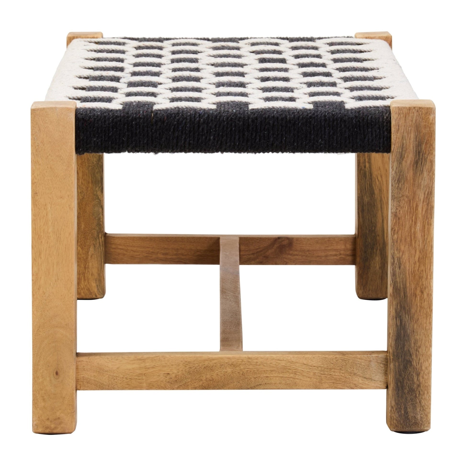 Satna Black And White Jute Bench | Luxury Home Accessories | Heulog Glow