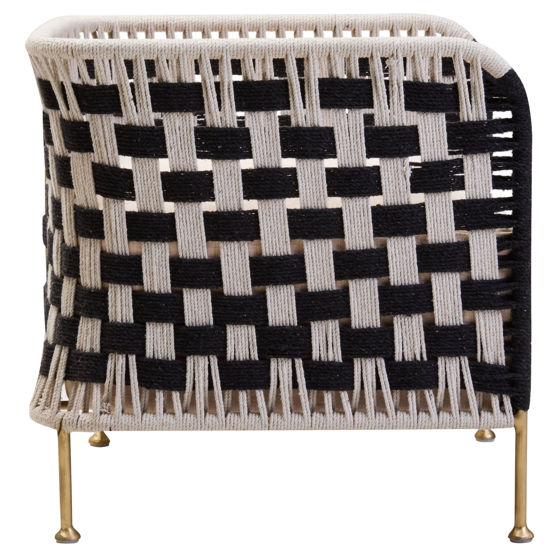 Satna Black And White Jute Chair | Luxury Home Accessories | Heulog Glow
