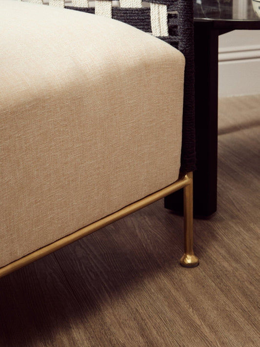 Satna Black And White Jute Chair | Luxury Home Accessories | Heulog Glow