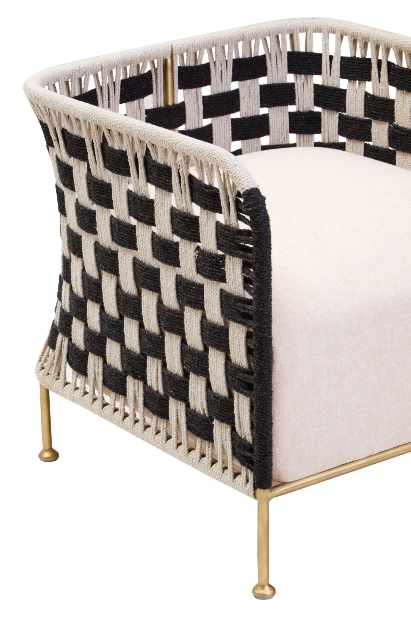 Satna Black And White Jute Chair | Luxury Home Accessories | Heulog Glow