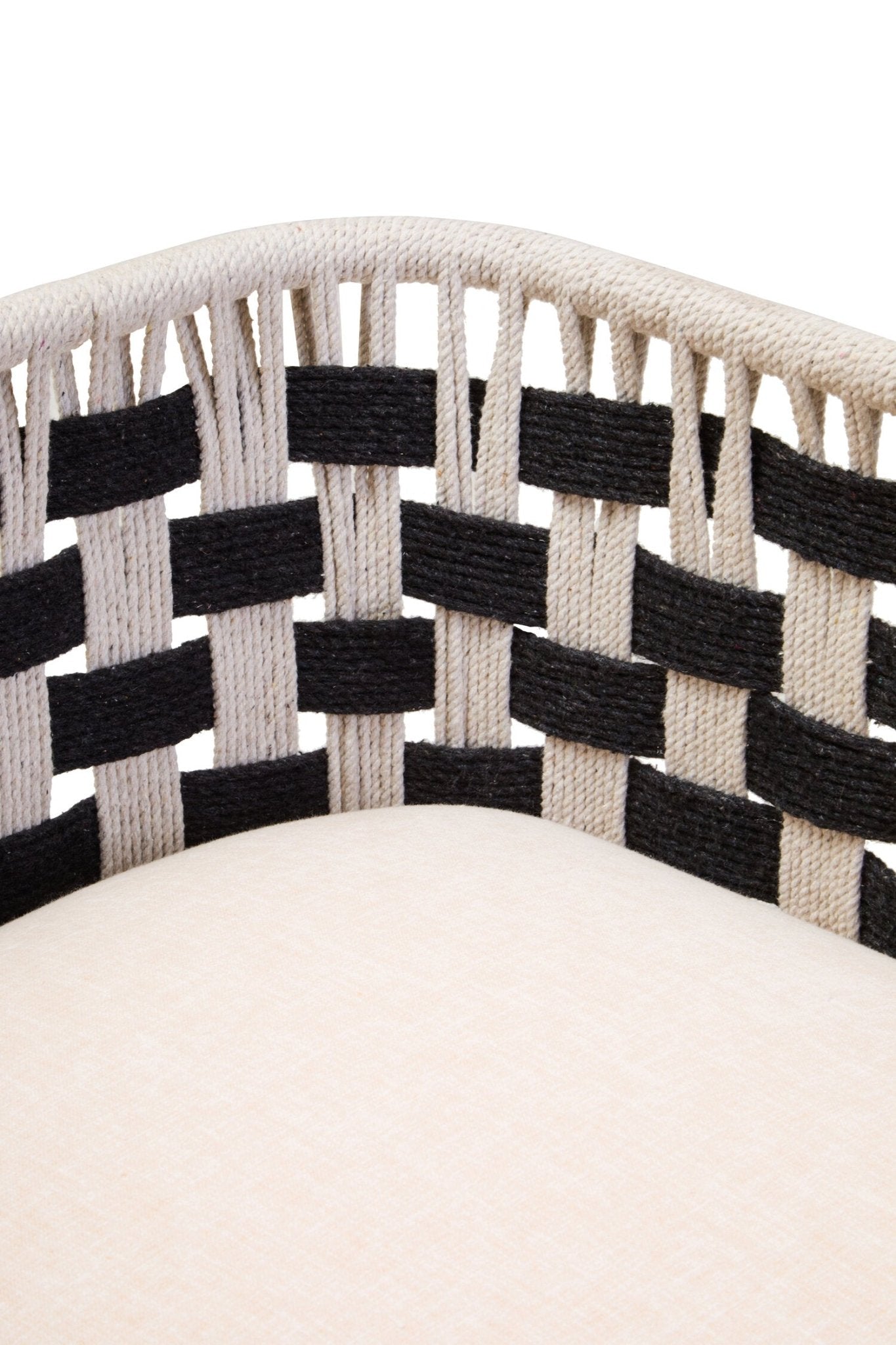 Satna Black And White Jute Chair | Luxury Home Accessories | Heulog Glow