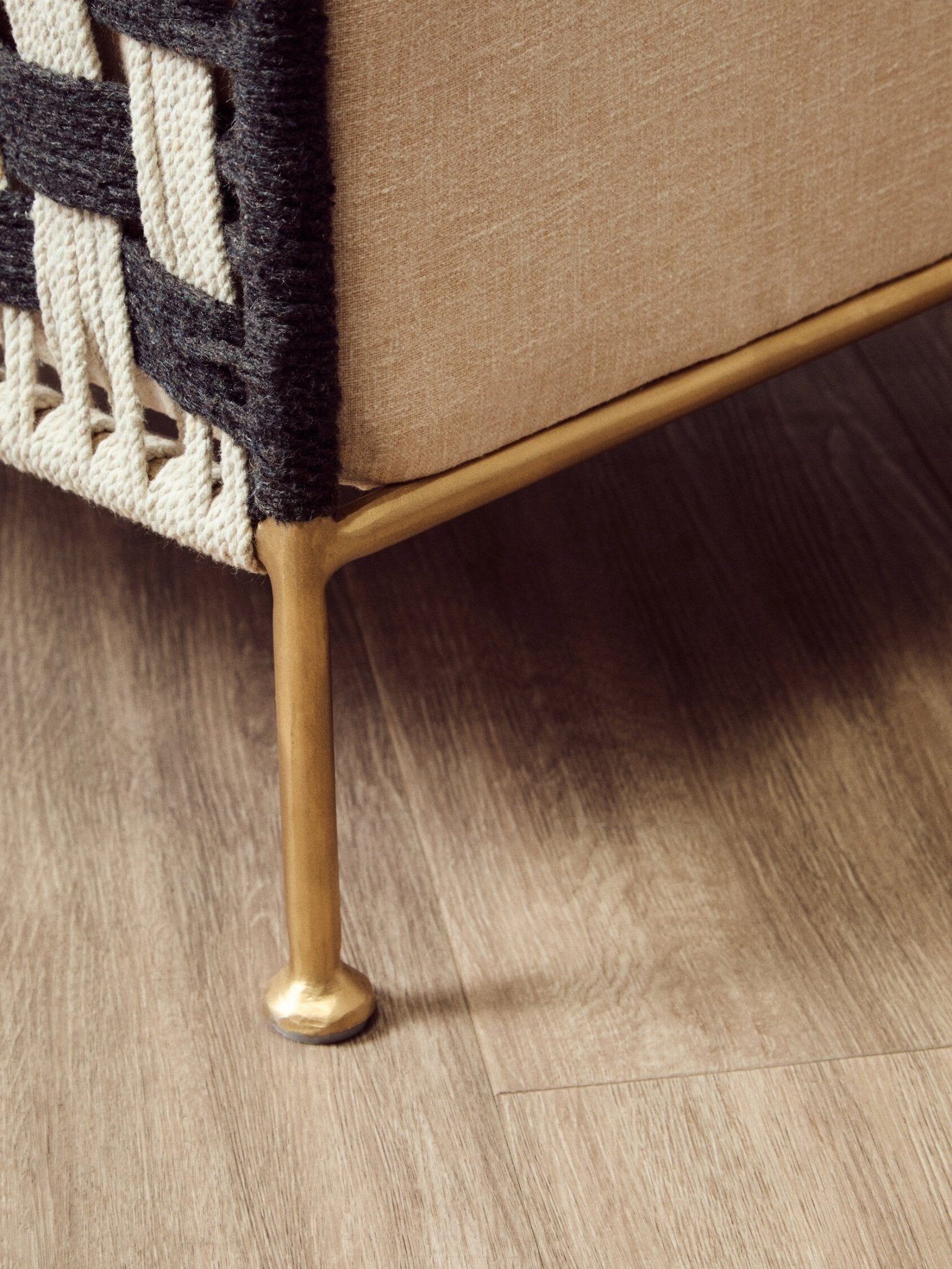 Satna Black And White Jute Chair | Luxury Home Accessories | Heulog Glow