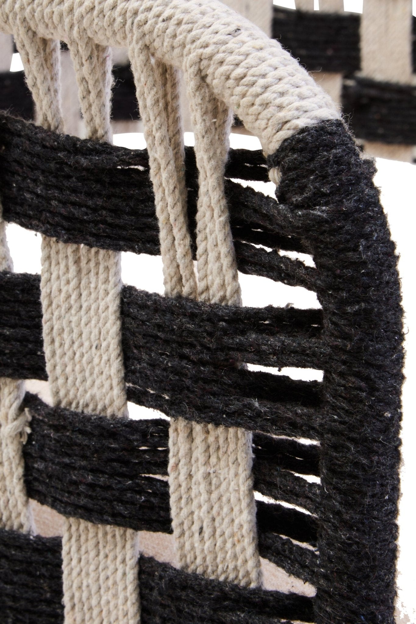 Satna Black And White Jute Chair | Luxury Home Accessories | Heulog Glow