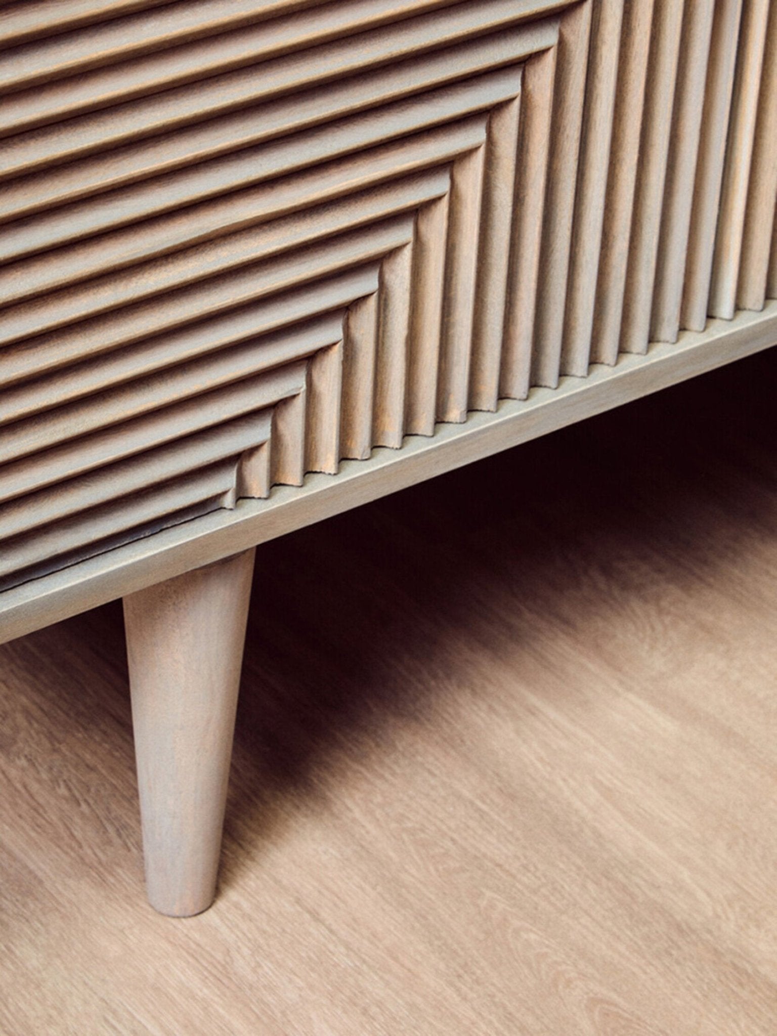 Satna Two Door Greywash Carved Mango Wood Sideboard | Luxury Home Accessories | Heulog Glow