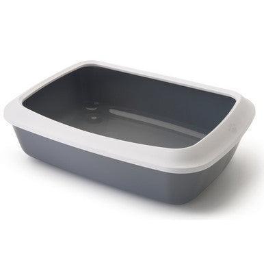 Savic Iriz 50 Litter Tray + Rim White/Cold Grey | Luxury Home Accessories | Heulog Glow