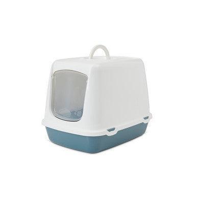 Savic Oscar Hooded Cat Toilet White / Bluestone | Luxury Home Accessories | Heulog Glow