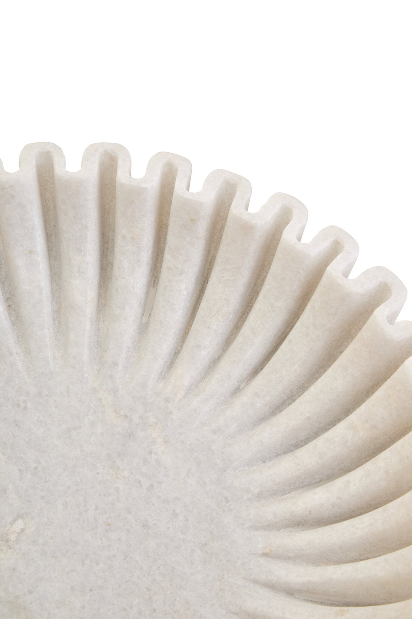 Savio Large White Fluted Marble Bowl | Luxury Home Accessories | Heulog Glow
