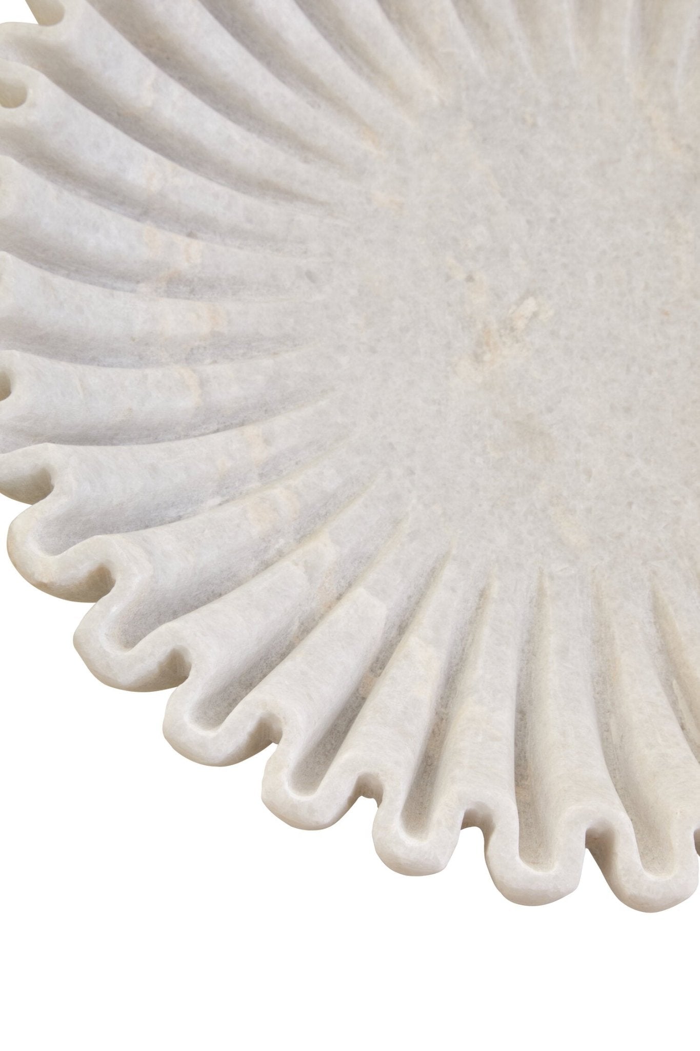 Savio Large White Fluted Marble Bowl | Luxury Home Accessories | Heulog Glow