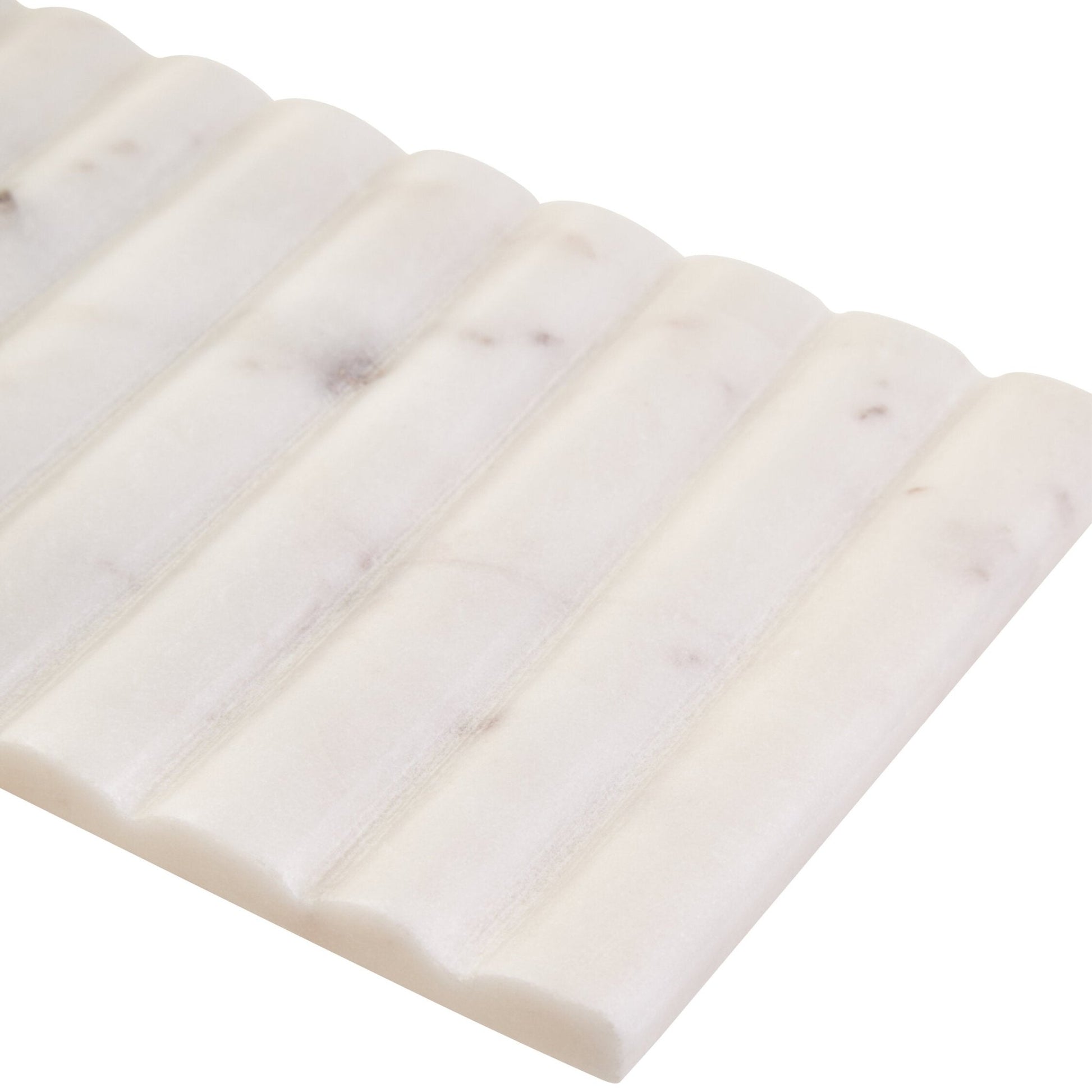 Savio Rectangular White Fluted Marble Box | Luxury Home Accessories | Heulog Glow