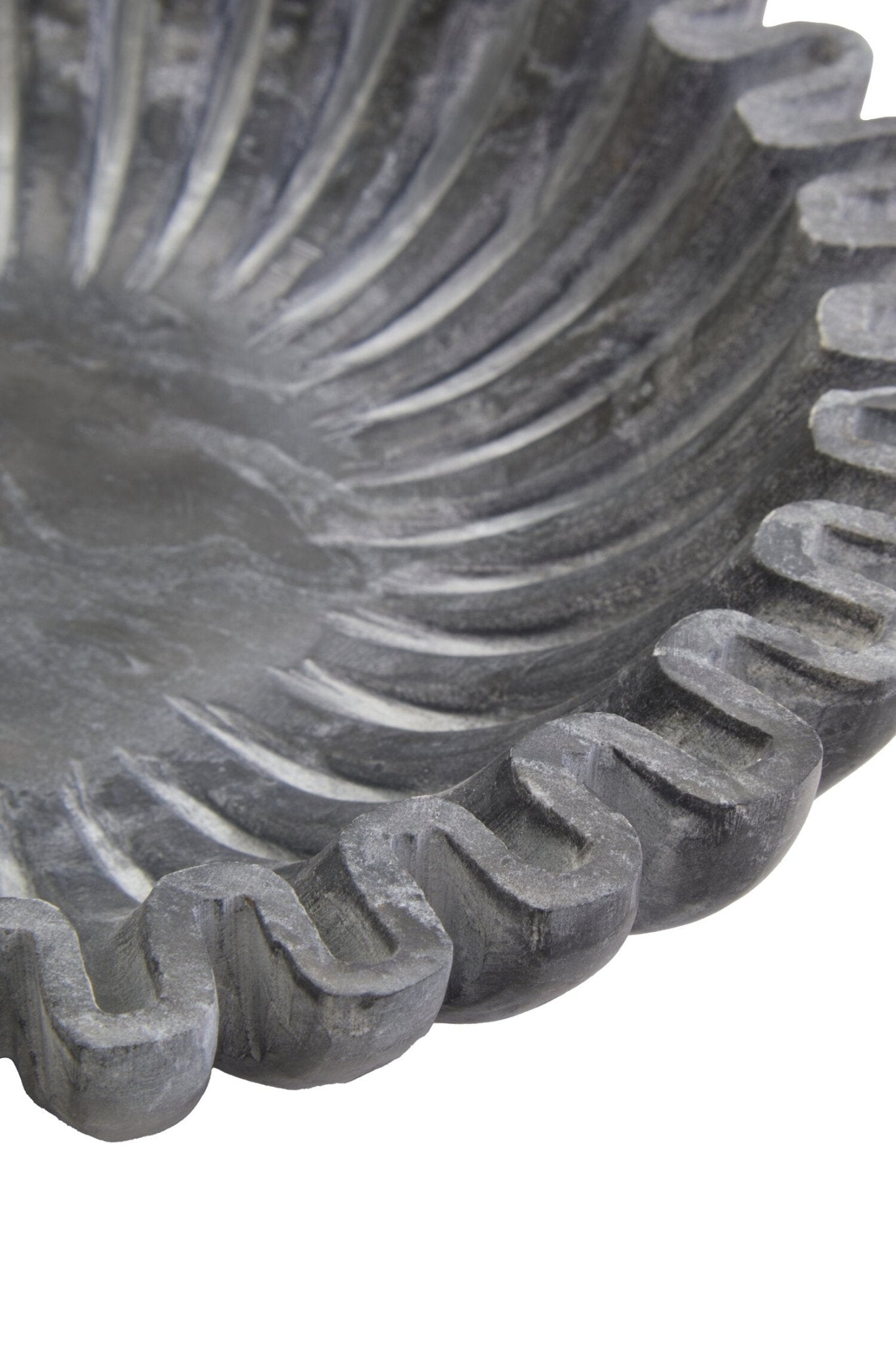 Savio Small Grey Fluted Marble Bowl | Luxury Home Accessories | Heulog Glow
