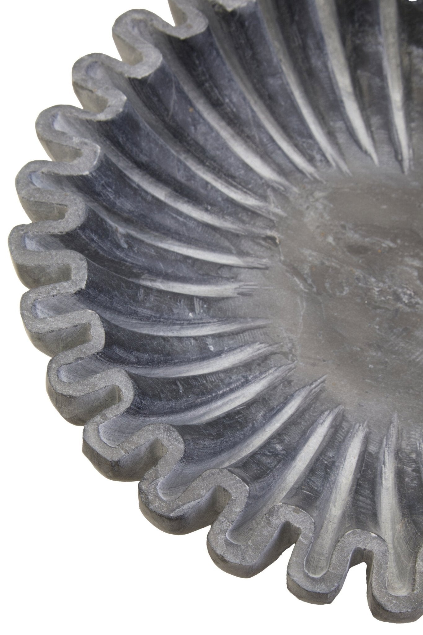 Savio Small Grey Fluted Marble Bowl | Luxury Home Accessories | Heulog Glow