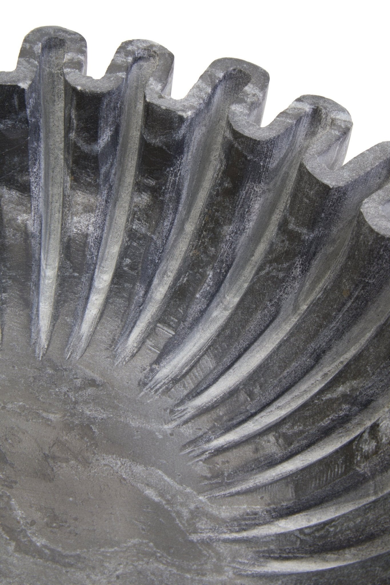 Savio Small Grey Fluted Marble Bowl | Luxury Home Accessories | Heulog Glow