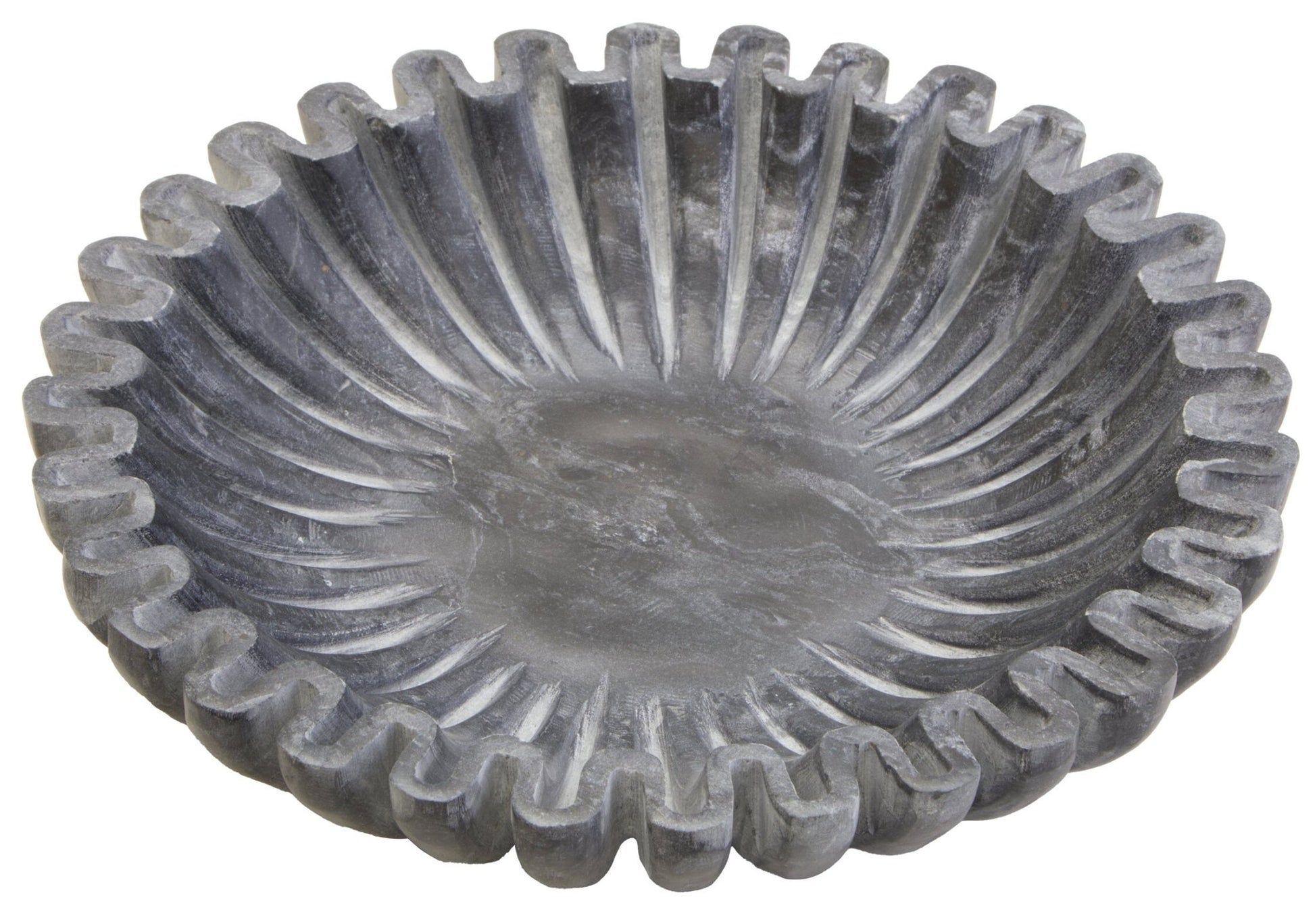 Savio Small Grey Fluted Marble Bowl | Luxury Home Accessories | Heulog Glow