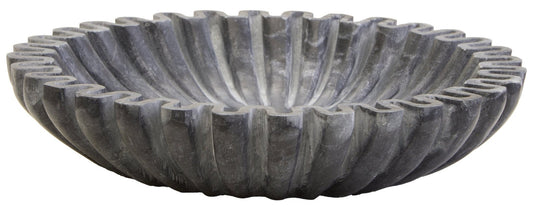 Savio Small Grey Fluted Marble Bowl | Luxury Home Accessories | Heulog Glow