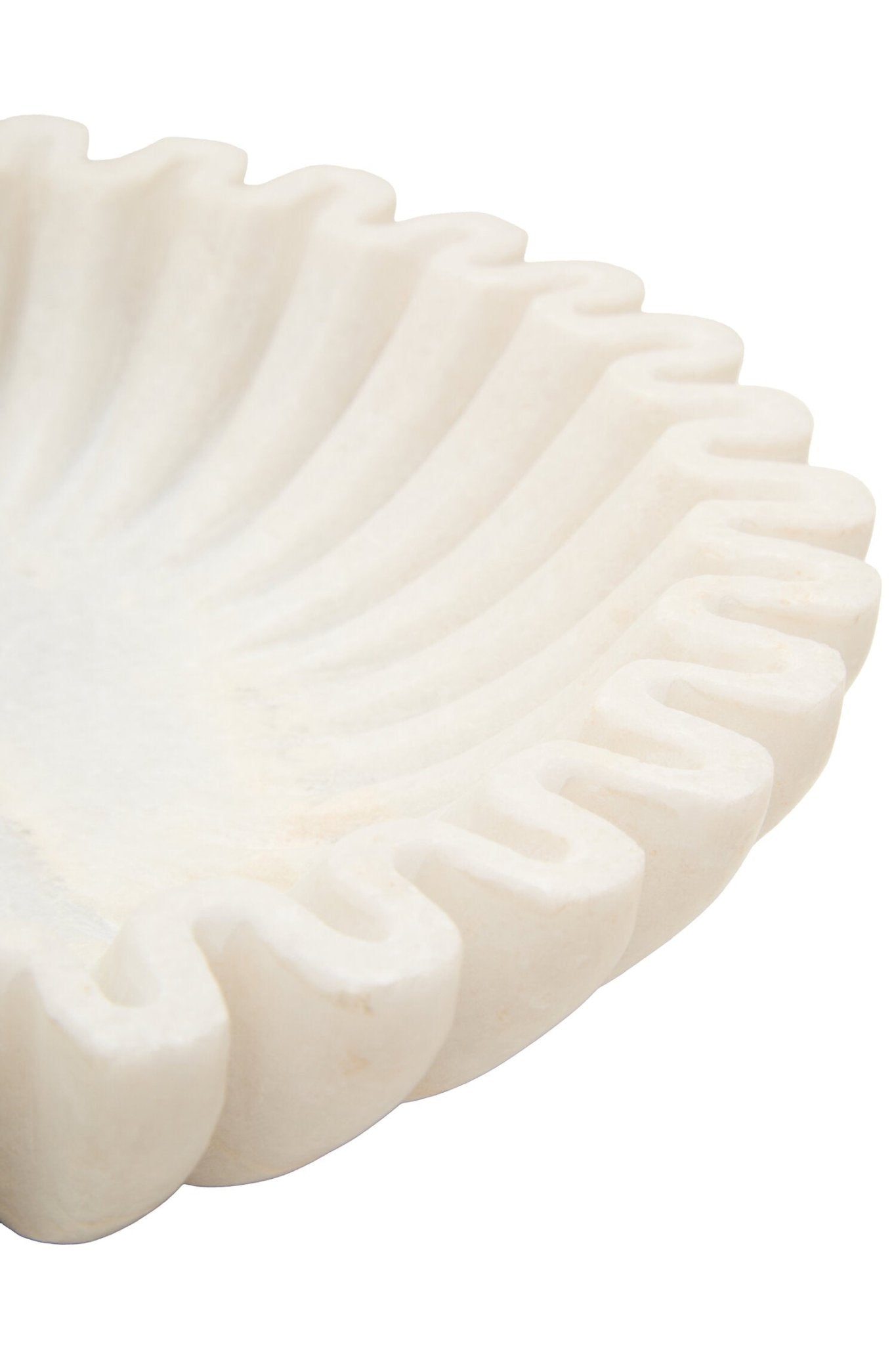 Savio Small White Fluted Marble Bowl | Luxury Home Accessories | Heulog Glow
