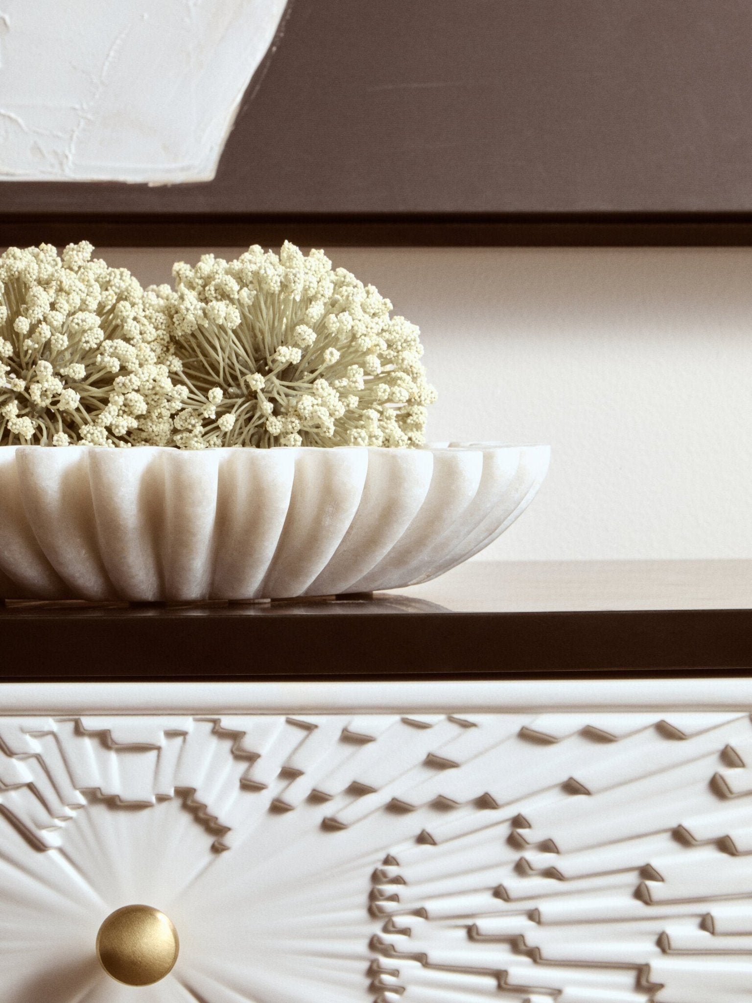 Savio Small White Fluted Marble Bowl | Luxury Home Accessories | Heulog Glow