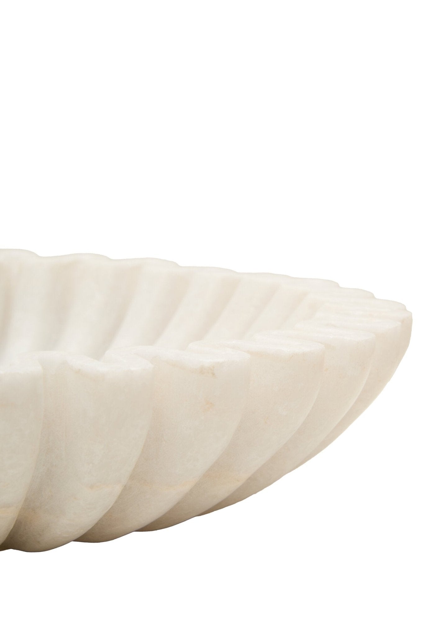 Savio Small White Fluted Marble Bowl | Luxury Home Accessories | Heulog Glow