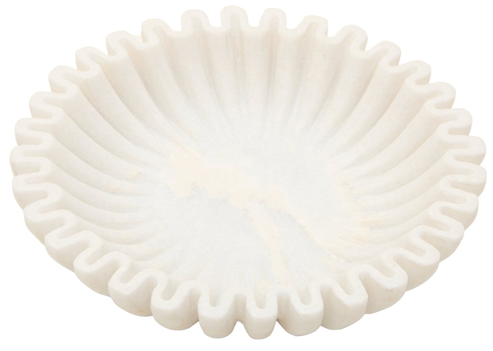 Savio Small White Fluted Marble Bowl | Luxury Home Accessories | Heulog Glow