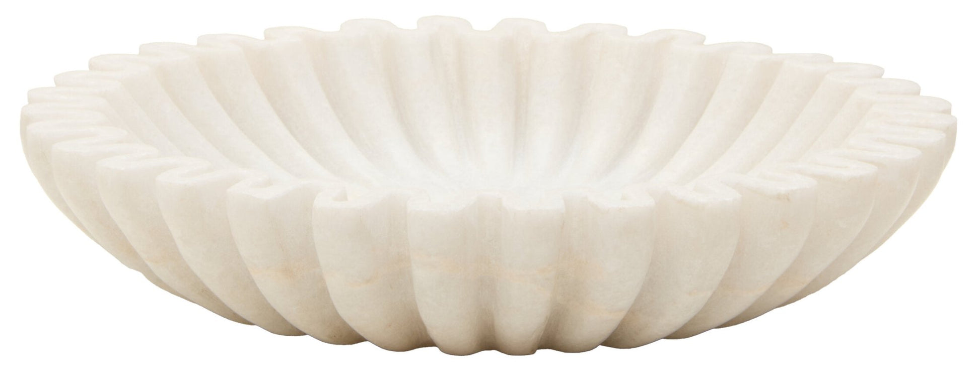Savio Small White Fluted Marble Bowl | Luxury Home Accessories | Heulog Glow