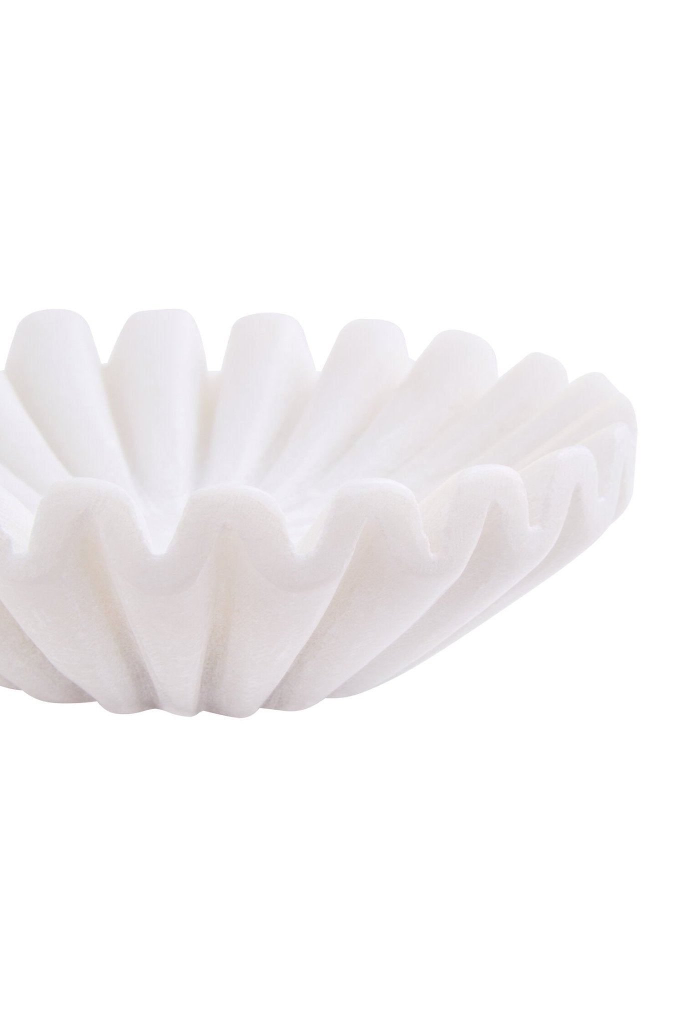 Savio White Fluted Marble Trinket Bowl | Luxury Home Accessories | Heulog Glow