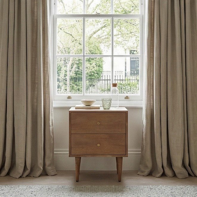 Scandinavian Light Walnut Oslo Bedside Table | Luxury Home Accessories | Heulog Glow